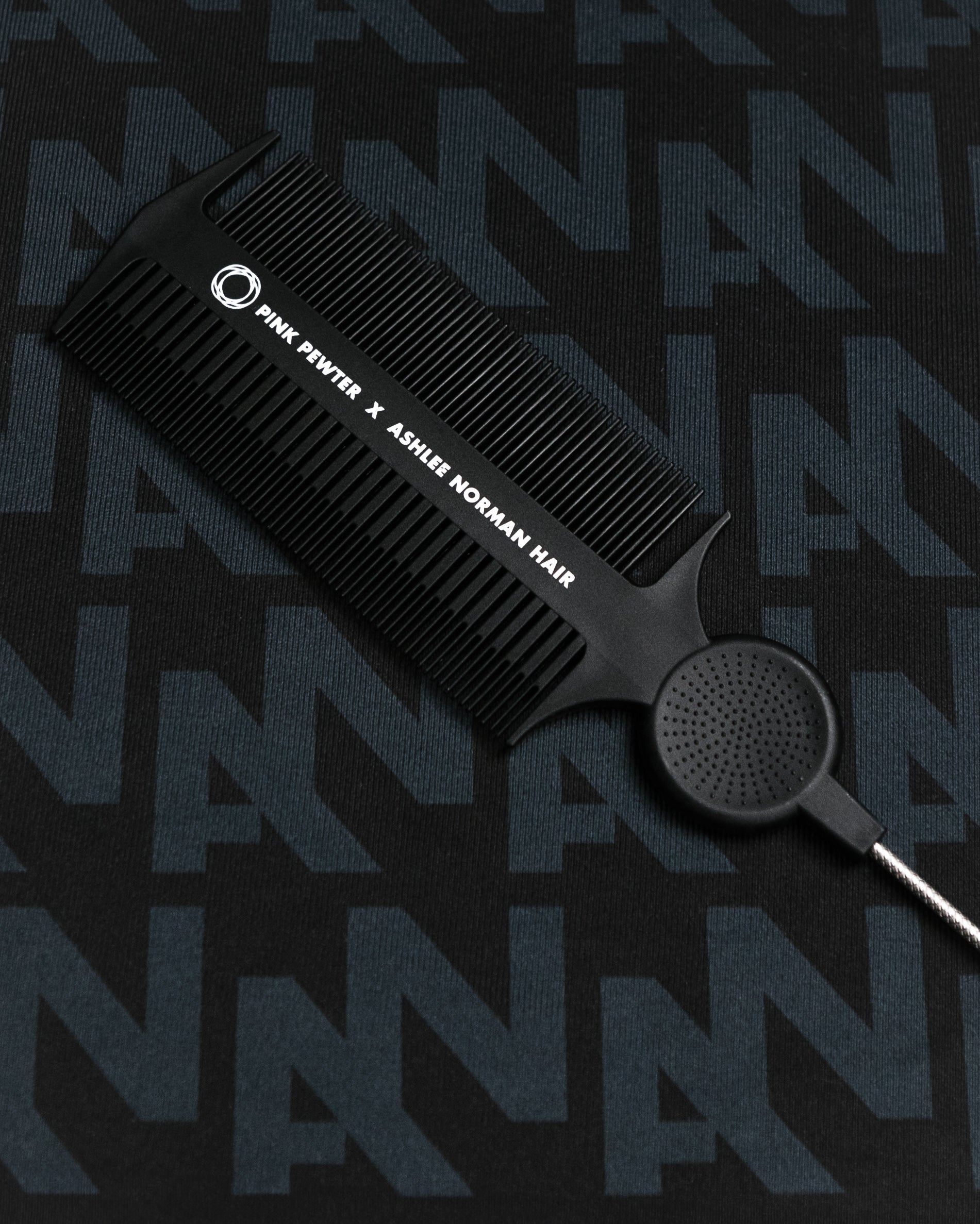 Triple Threat Carbon Fibre Tease, Weave and Lock Styling Comb (Black 11")