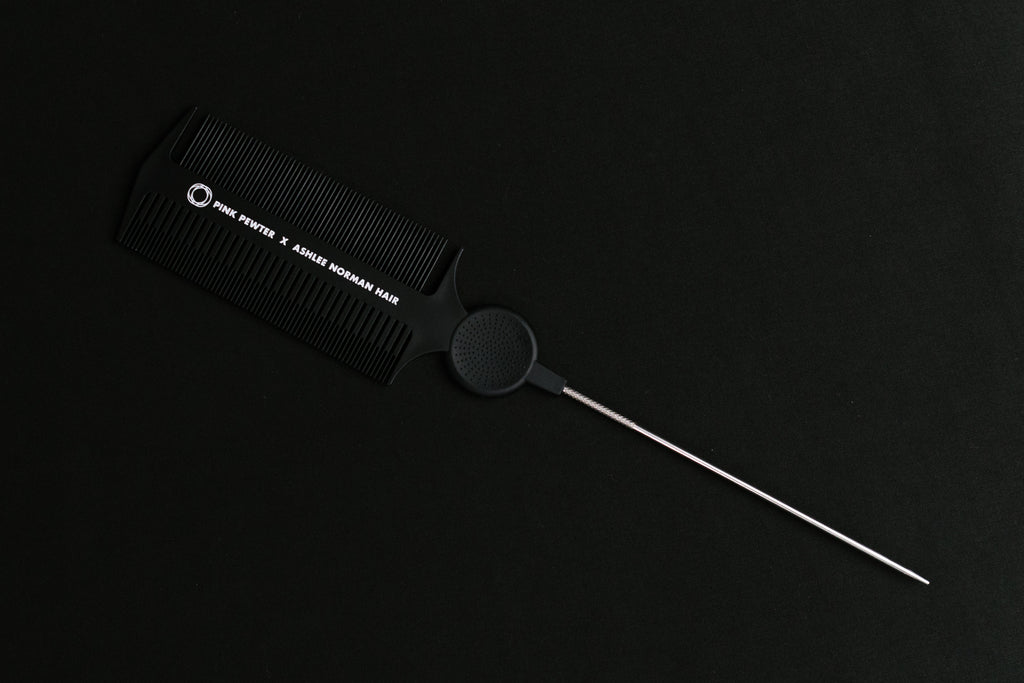 Triple Threat Carbon Fibre Tease, Weave and Lock Styling Comb (Black 11")